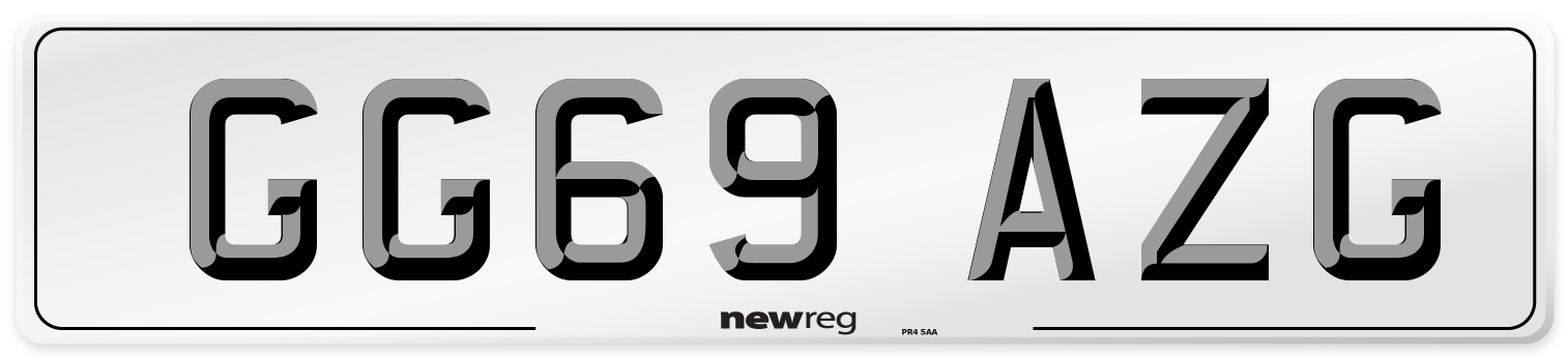 GG69 AZG Number Plate from New Reg